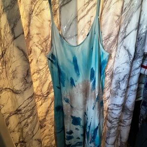 Blue Tie-Dye Maxi Dress